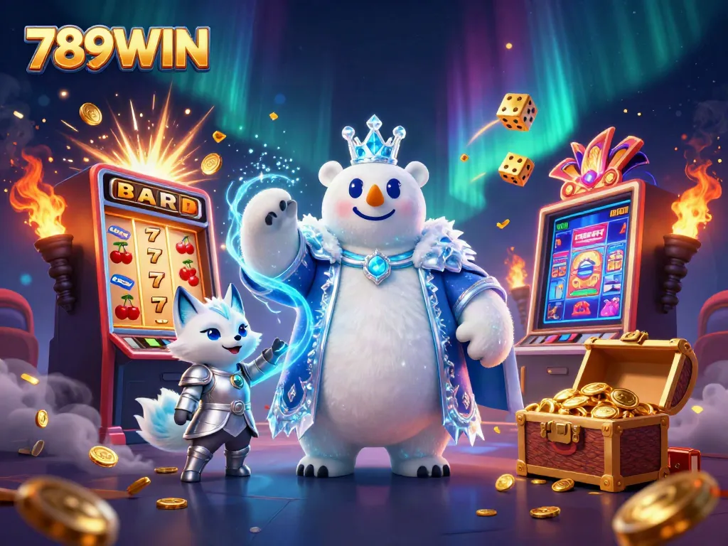 Experience thrilling games at 789WIN with polar bear and snow fox exploring jackpot wonders.