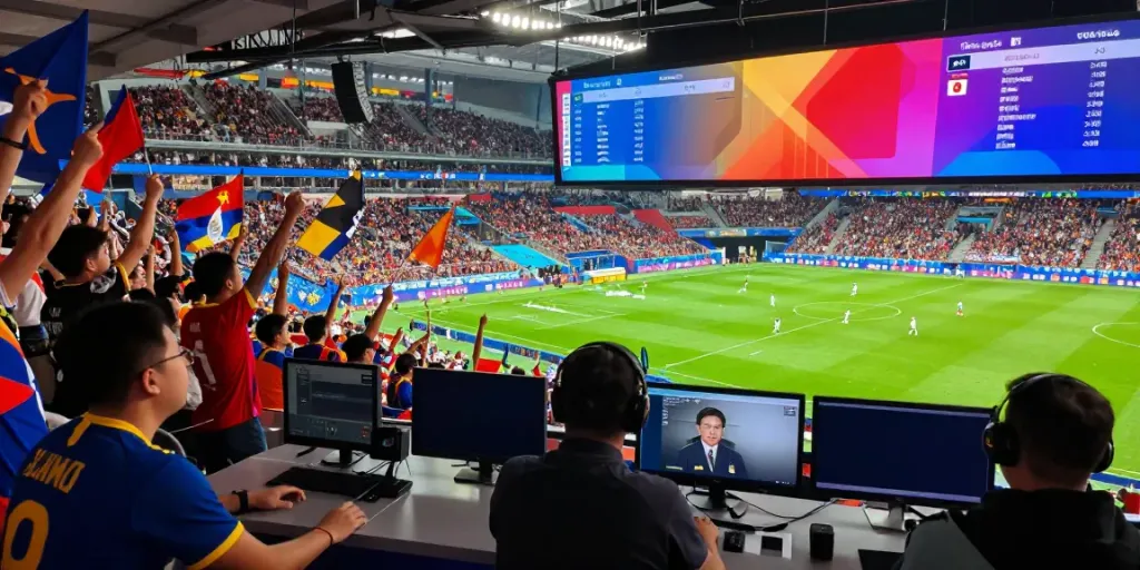 Exciting football match showcasing live scores and passionate fans amidst the action.