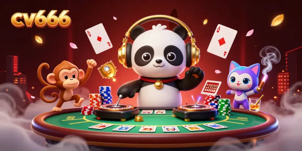 Experience thrilling gameplay with cv666 featuring lively characters in a vibrant casino scene.