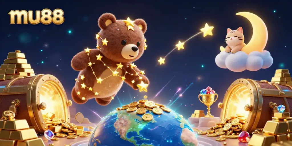 Play the winning games at mu88 with a vibrant scene capturing thrilling casino elements.