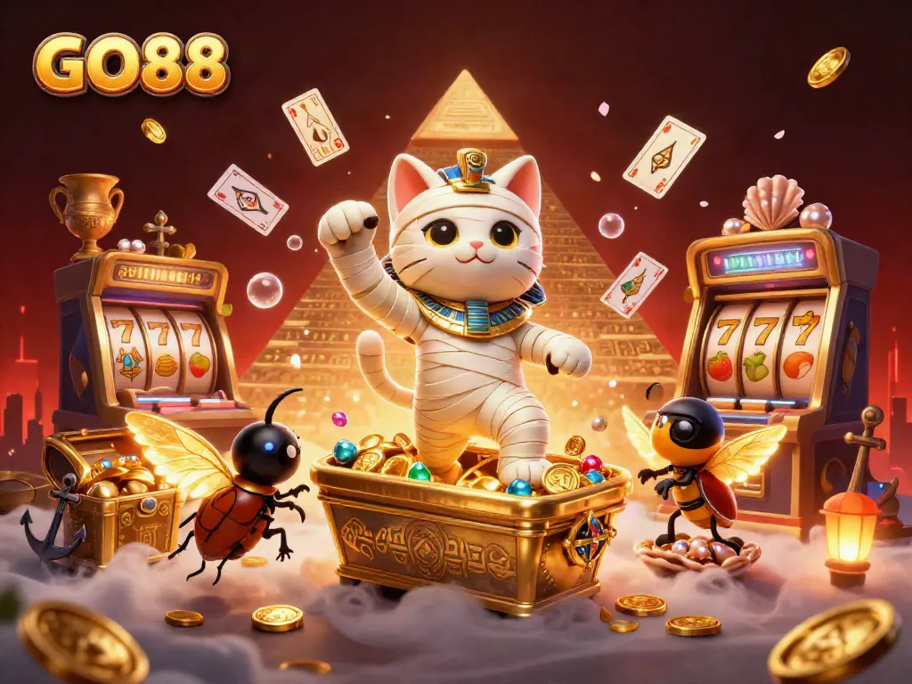 Engage in the thrill of gaming at GO88 with Egyptian-themed slots and rich casino visuals.