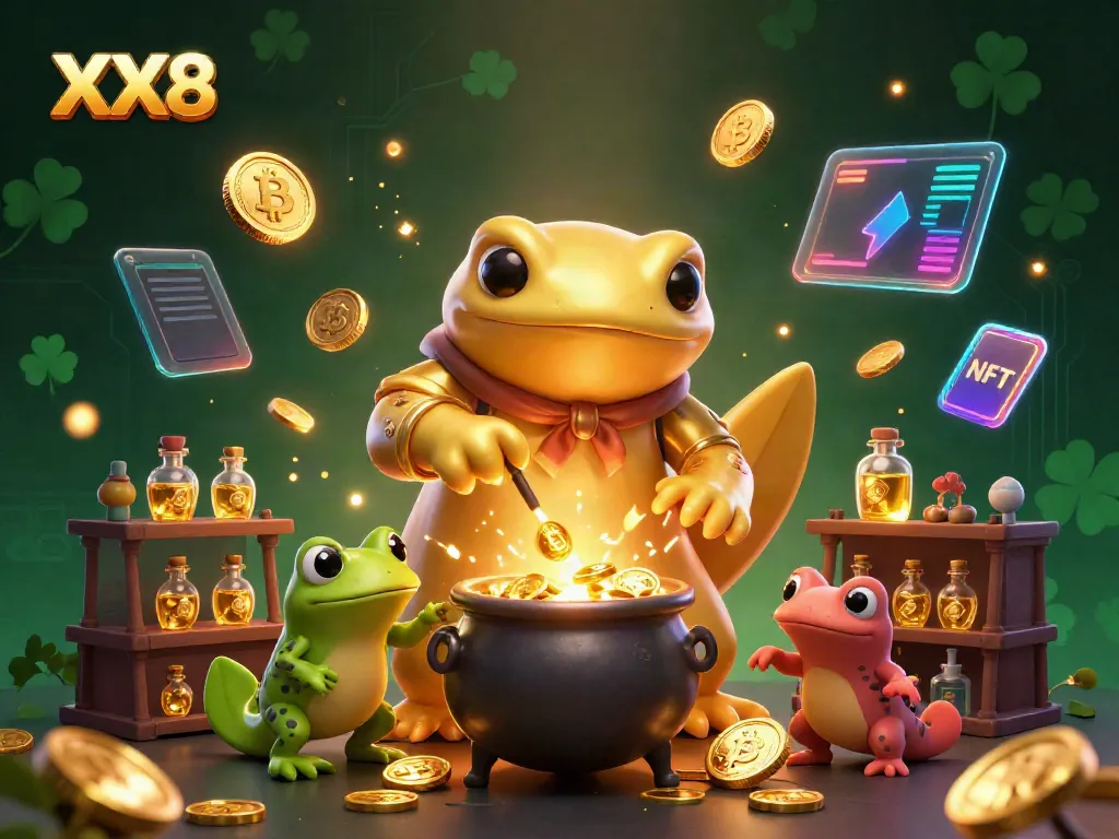 Experience the thrilling world of XX8 with golden coin alchemy and vibrant online gaming elements.