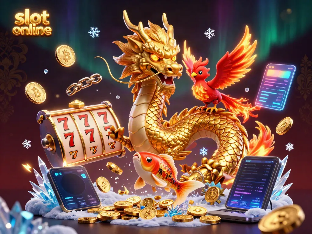Experience the thrill of slot online with dynamic 3D characters riding the excitement of cascading coins.
