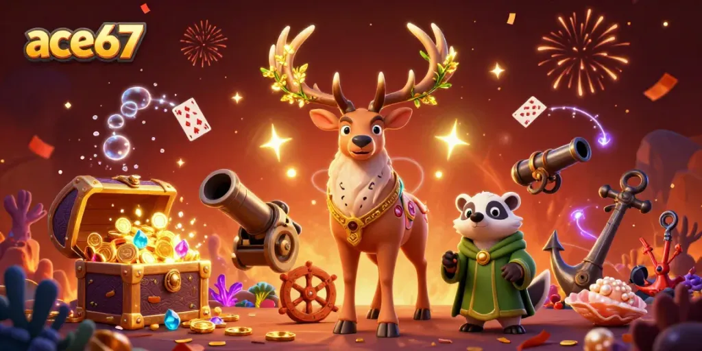 Experience the thrilling action at ace67 with immersive casino elements and vibrant creatures.