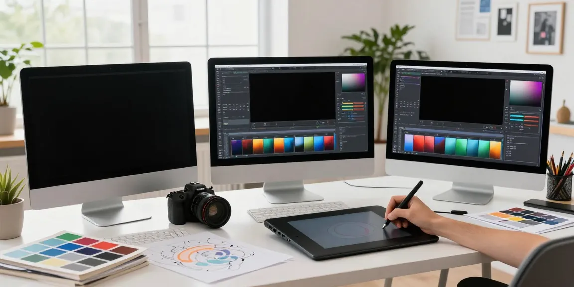 Creative workspace showcasing AI image variations through vibrant design.