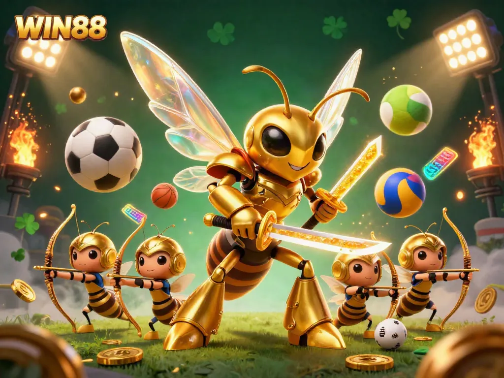 Experience exhilarating gameplay at WIN88 Casino with a vibrant and dynamic 3D scene.